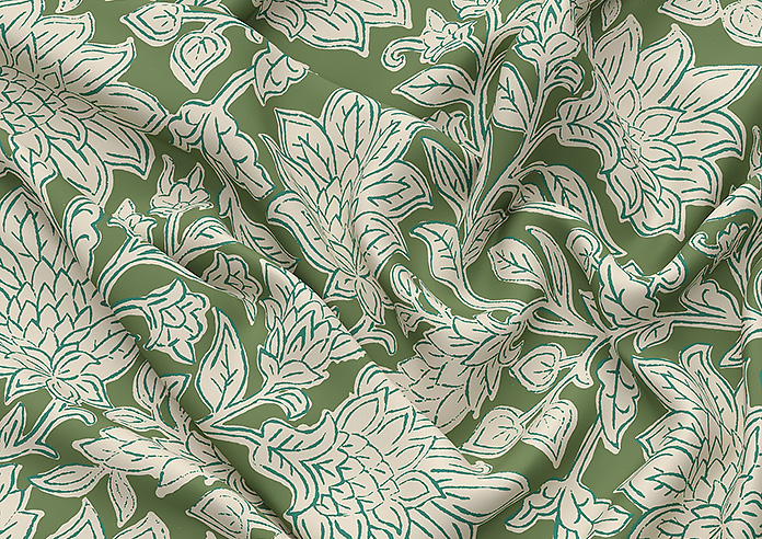 Land & Shore Rowallane, Green - Twist&Fit Roman Blind - Image 4